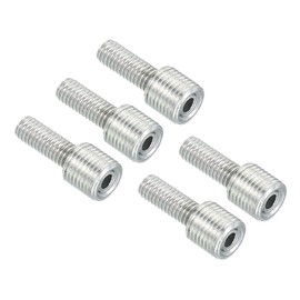 PATIKIL M10 to M6 Reducing Screw, 5 Pack 25mm Long External Thread Adapter Reducer Convert Joint Hardware Double Male Thread Bolts