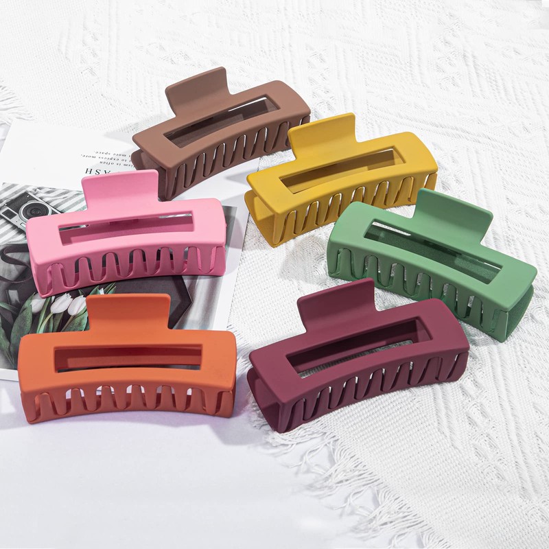 Vigorpace 12 Pack Large Hair Claw Clips 4.1" Big Square