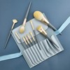 New 10-Piece Blue Bridge Makeup Brush Set: Eyeshadow & Nose Brushes 10 Blue Bridge Eyeshadow Brushes + Bag 15ea