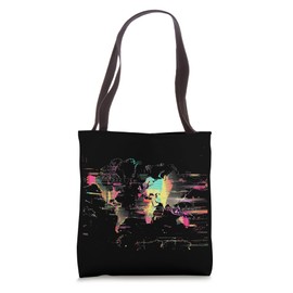 World Map Digital Glitch Tote Bag