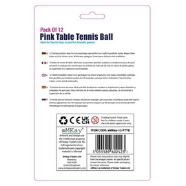 eMKay® Pack of 12 Ping Pong Table Tennis Balls (ABS Material) - PINK