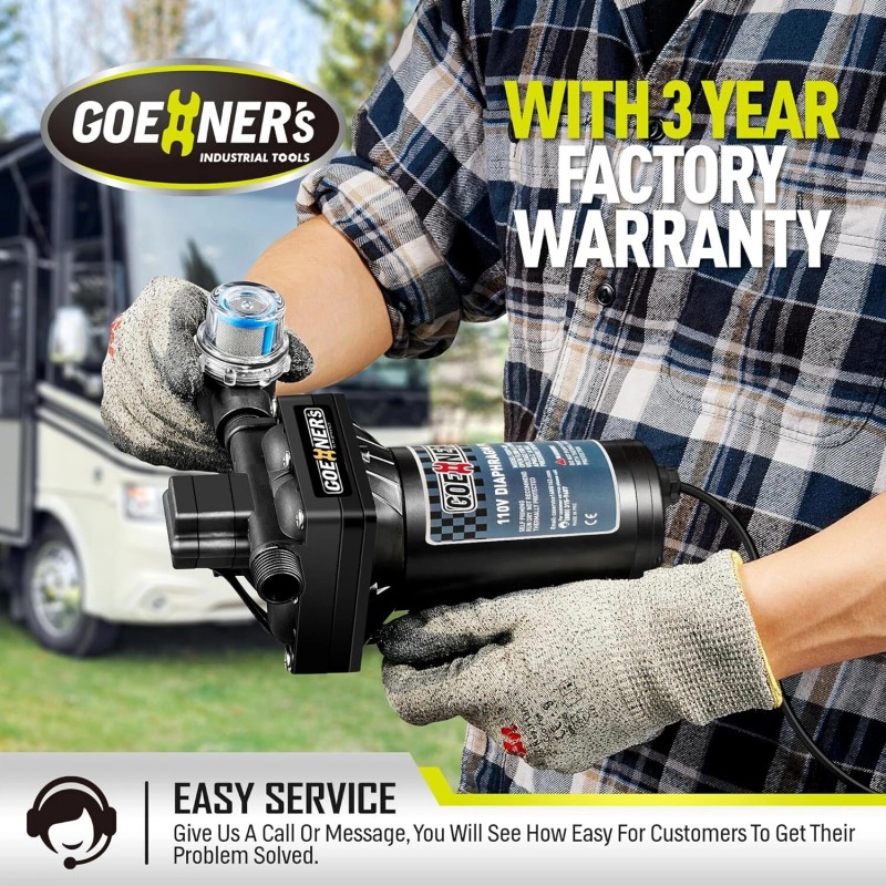 GOEHNER'S 110V AC Fresh Water Pump 6GPM 70 PSI Self-Priming