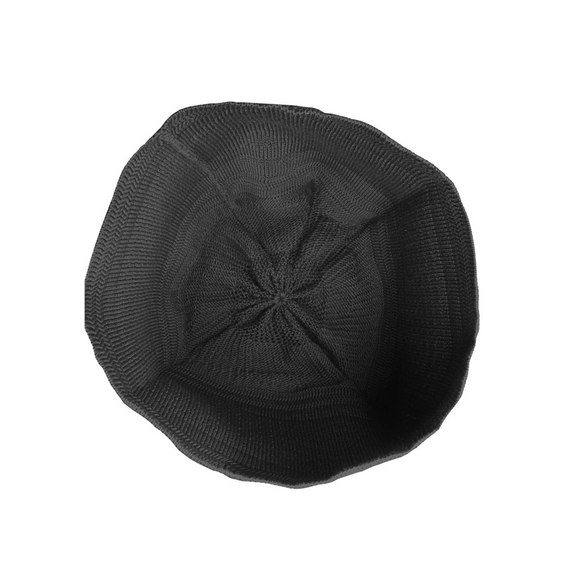 TheKufi Plain Graphite Black Cotton Stretch Knit Kufi Hat Skull