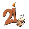 CafePress 21St Birthday Candle & Beer Round 4" MDF Holiday