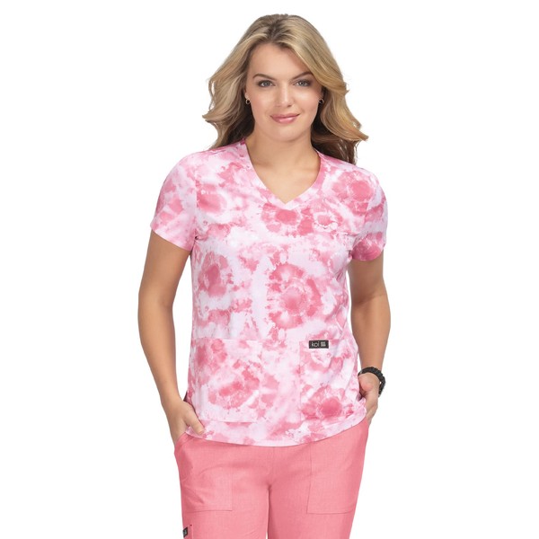 KOI Basics 384PR Women's Leslie Top Dreamscape Pink L