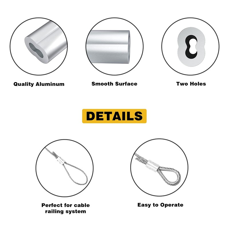 Sanuke 200PCS 3/64" Aluminum Crimping Loop Sleeve for 3/64" Diameter