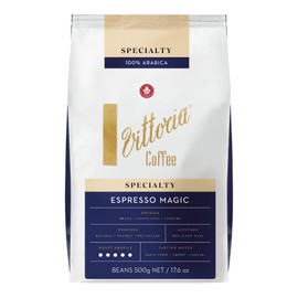 Vittoria Coffee Espresso Magic 100% Arabica Specialty Coffee Beans. Dark Roasted with Notes of Syrup and Caramel - 500g