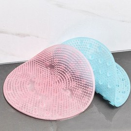 Multi-Purpose Round Foot Brush / Easy Foot Washing / Suction Type Blue Footpad 3ea
