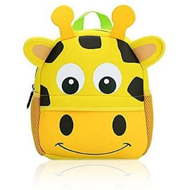 OFKPO Children's Backpack, Waterproof School Bag, Cartoon Animal Nursery Bag for Children, Boys, Girls, Toddlers, 1-6 Ages (Giraffe), yellow