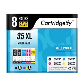 Cartridgeify Pack of 8 35 XL Printer Cartridges Compatible with Epson 35 35XL Cartridges Multipack (2 x Black, 2 x Cyan, 2 x Magenta, 2 x Yellow) for Workforce Pro WF-4720DWF WF-4725DWF WF-4730DTWF