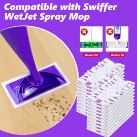 30 Count Disposable Mopping Pad Refill for Swiffer WetJet - Super Absorbent, Deep Cleaning - Multi-Surface Hardwood Floor Cleaner Spray Mop Pads Refills - 11'' x 5.5" - Safe on All Finished Floors