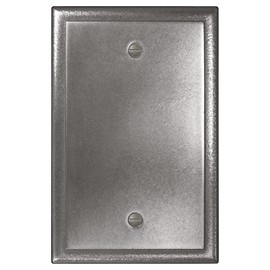 Questech Decor Switch Plate Single Blank Outlet Cover, 1-Gang Single Switch Standard Receptacle Cover, Blank Electrical Wall Plate, Decorative Ambient Design, Brushed Nickel Finish