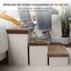Zerbuger Dog Stairs with Furry Lids 18" H, 3-Step Wider