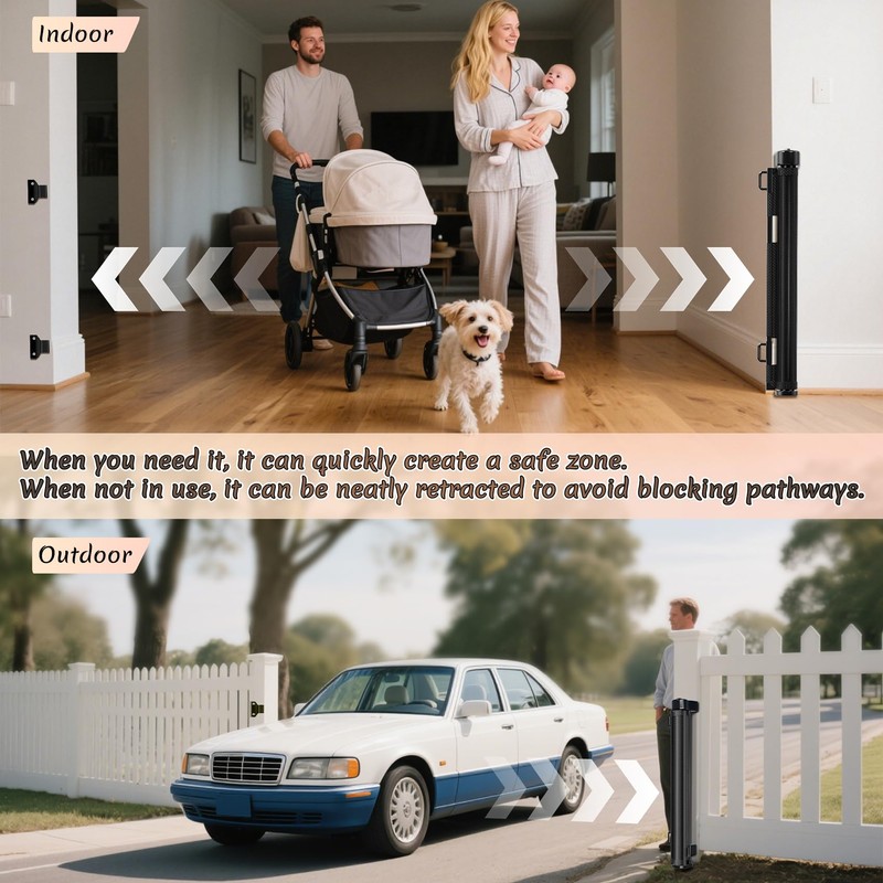 150 inch Retractable Baby Gates 34 inch Tall, Retractable Gate