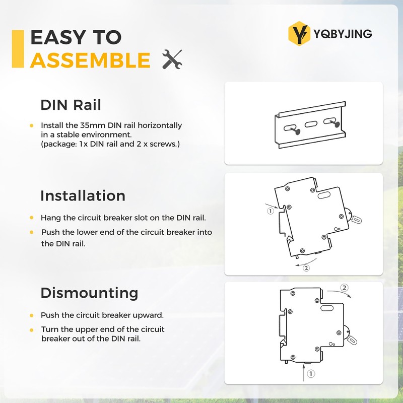 YQBYJING DC Circuit Breaker 32 Amp Solar Panel Disconnect Switch