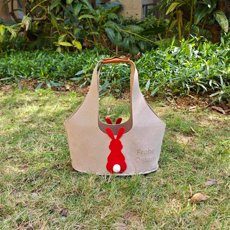 Pack of 2 Easter Baskets, Easter Felt Bags, Easter Bunny