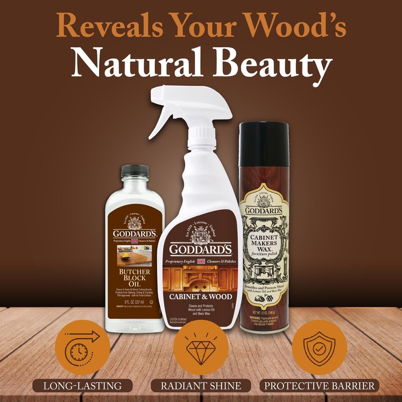 Goddard's Cabinet Makers Wax Spray, Wood Furniture Polish, Conditioner and