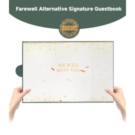 BUUQII Farewell Guest Book Cards, Going Away Party Decorations, Farewell Gifts for Coworkers Colleagues Friends Teachers, Green We Will Miss You Signature Board, Farewell Keepsake for Women Men