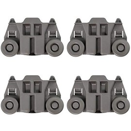 4 PACK W10195417 UPGRADED Dishwasher Wheels Lower Dish Rack Roller Wheel Assembly by AMI,Replaces W10195417VP W10195417V AP4538395 AP6016764 PS2579553 PS11750057