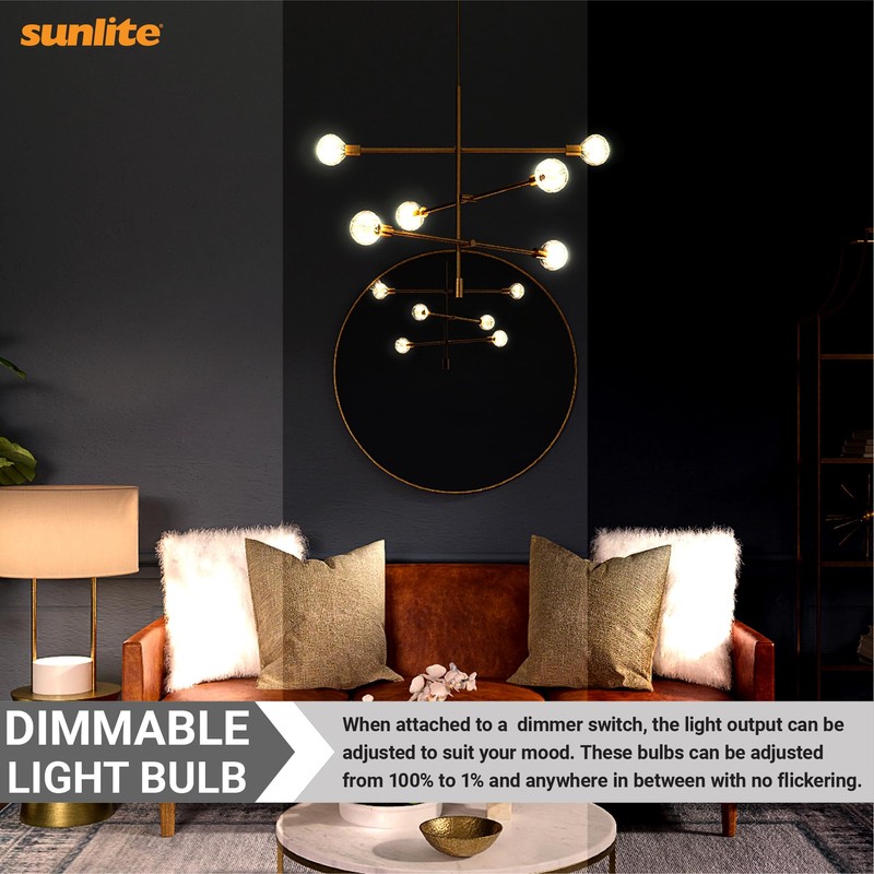 Sunlite G16.5 Incandescent Clear Globe Light Bulb, 15 Watts, 105