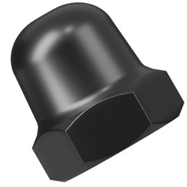 M5 Hexagon Domed Cap Nuts Fit Screws Bolts Black Zinc Flake DIN 1587 (Pack of 20)