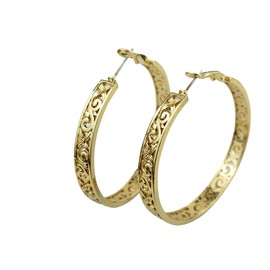 Gold Plated Hawaiian Hoop Earrings