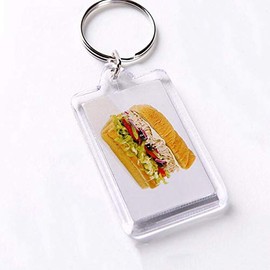 10PCS 34MM x 52MM/1.3 x 2 Rectangle Shaped Clear Acrylic Blank Photo Image Picture Inserts Frame Framework Split Keychain Key Buckle Ring Wallet Friendly Picture Frame Key Ring for Women and Men