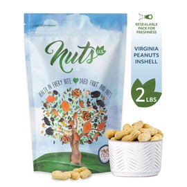 NUTS U.S. - Peanuts In Shell | USA Grown, Non-GMO Raw for Birds, Squirrels & Wildlife | Human Consumption After Roasting or Boiling | Whole In Shell Unsalted Peanuts - 2 LBS