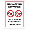 V Safety No Smoking No Vaping This Is a Smoke