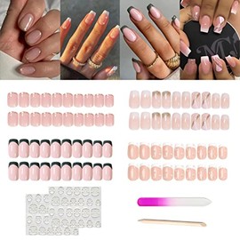Uñas Postizas Cuadradas De Cobertura Total, De Acrílico, De Colores, Para Mujeres Y Niñas, 96 Unidades Consejos En Francés 01 24 Unidades (Paquete De 