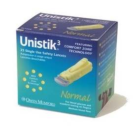 LANCETS Safety UNISTIK3 Normal 25EA Owen Mumford INC.
