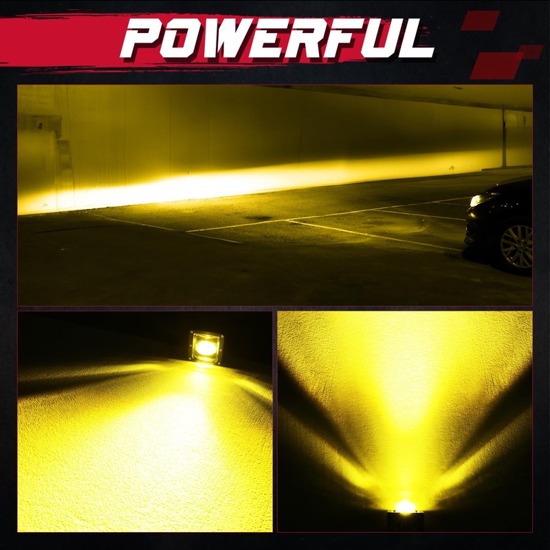 OFFROADTOWN Fog Lights 3'' SAE Yellow LED Pods DOT Approved