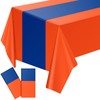 Oudain 4 Pcs Blue and Orange Tablecloth Party Anime Theme
