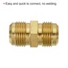 sourcing map Brass Tube Coupler, 5/8" Flare x 5/8" Flare