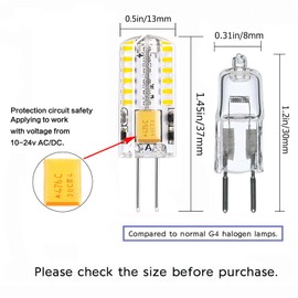 DOPKUSS G4 LED Bulbs 12V Led Light AC/DC Bi-Pin Base Landscape Bulbs Non Dimmable 3 Watt 12v - G4 Bulb LED Lighting Equiavlent to 30W Low Voltage Warm White 2700K 10-Pack