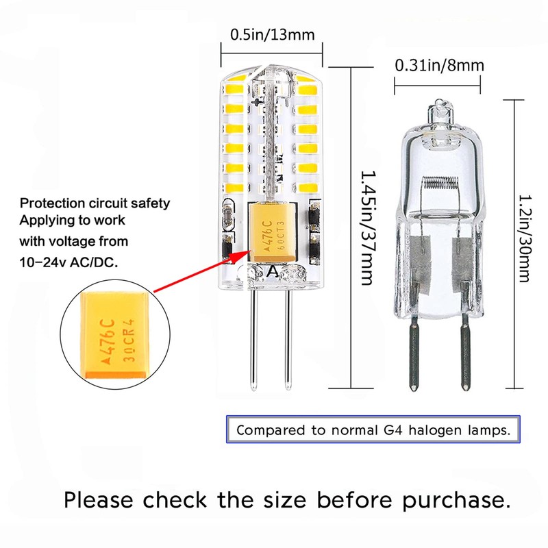 DOPKUSS G4 LED Bulbs 12V Led Light AC/DC Bi-Pin Base