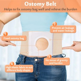 Mybow Ostomy Belt Hernia for Men Women, Urostomy Belt Ostomy Wrap, Stoma Protector, Ileostomy Support Belt, Colostomy Post Operative Abdominal Binder, Hernia Wrap Belt (XL 40-43)