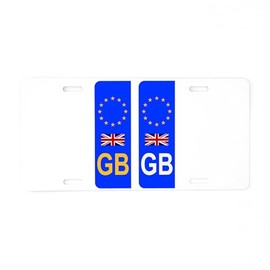 CafePress EU Number Plate Identifier for Great Britain Aluminum License Plate, Front License Plate, Vanity Tag
