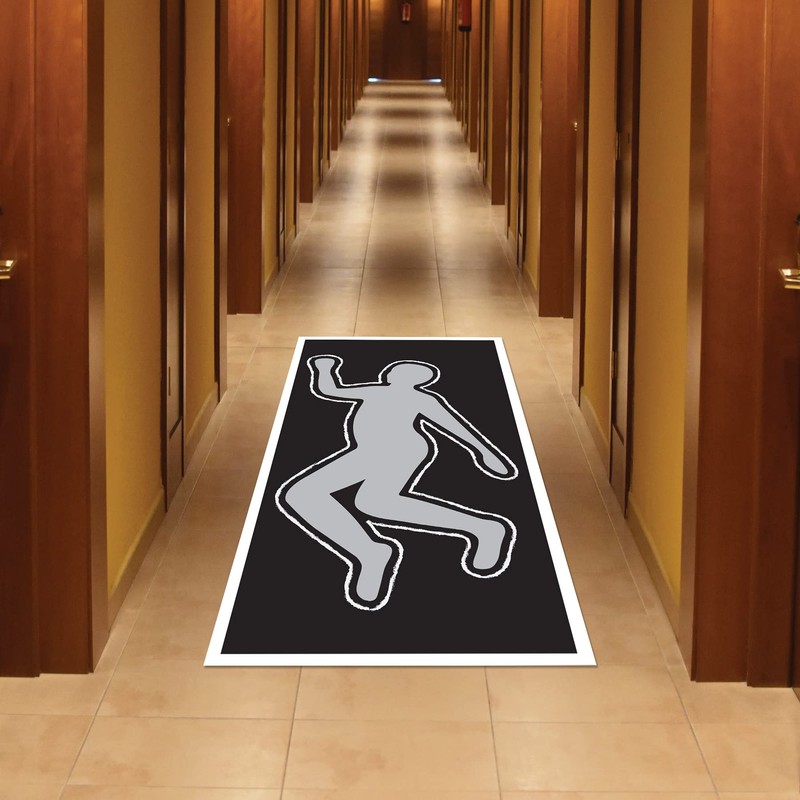 Beistle, 30 by 5-Feet,White/Black/Silver PSI Body Silhouette, 1