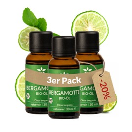 Heldengrün® Organic Bergamot Oil (100% Natural), Cold-Pressed from Real Bergamot, Pure Bergamot Oil for Consumption, Bergamot Essential Oil, Bergamot Oil, 3 x 30 ml