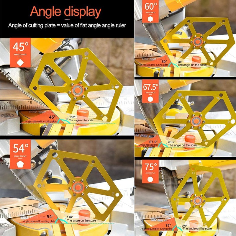 ANCLLO Aluminum Alloy Hexagon Ruler for Table Saw Multi-Angle Measuring