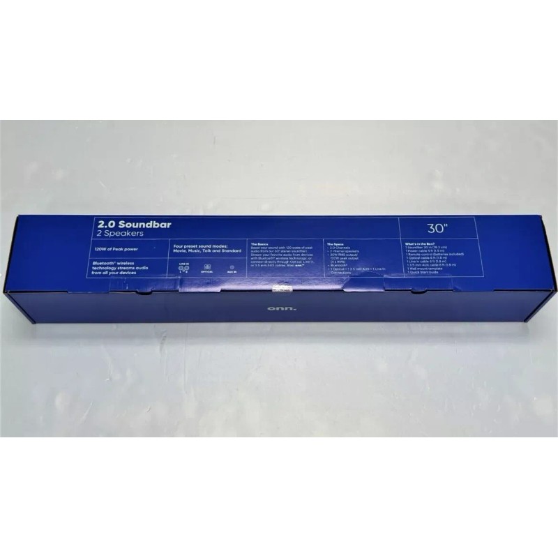 Onn 30 Inch Blast Soundbar 120-Watt 2.0 Channel Soundbar Speakers