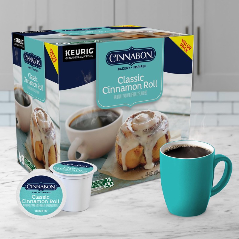 Cinnabon Classic Cinnamon Roll Keurig Single-Serve K-Cup Pods, Light Roast