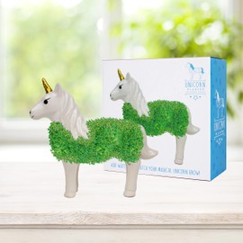 GR Gift Republic GR452177 Ceramic Unicorn Plant Animal for Growing Chia Seeds, Cress, Lucerne Sprouts, White