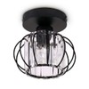FRIXCHUR Black Modern Semi Flush Mount Ceiling Light Fixture Ceiling