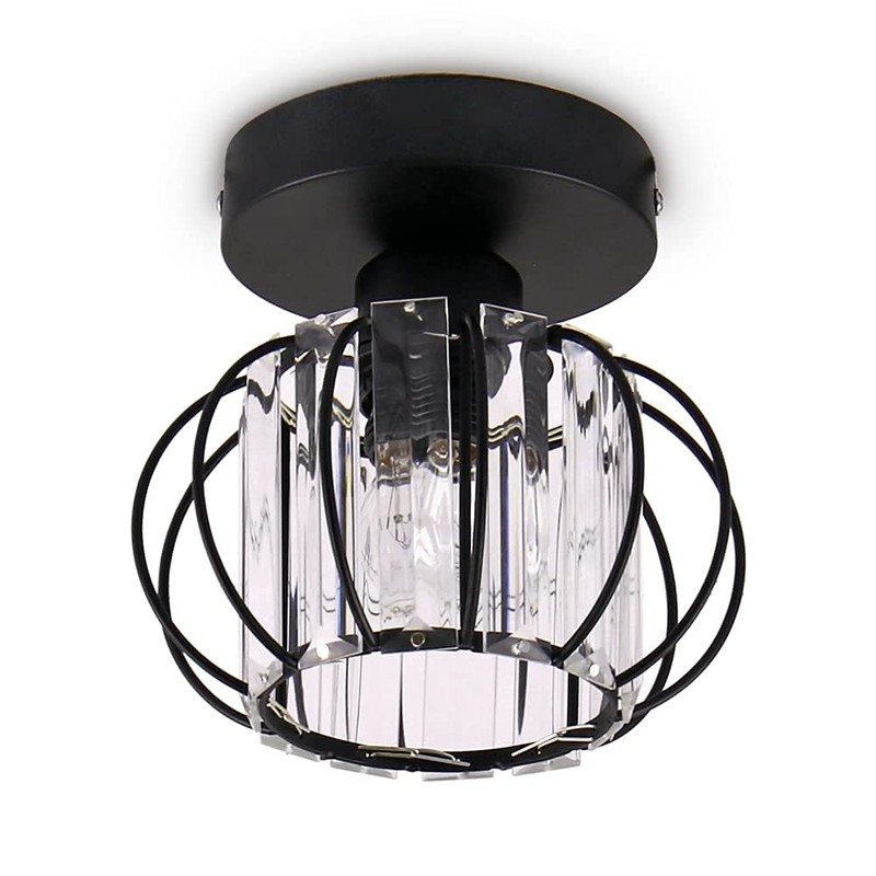 FRIXCHUR Black Modern Semi Flush Mount Ceiling Light Fixture Ceiling