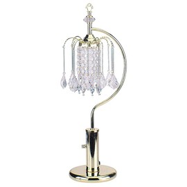 Ore International 715G-A Table Lamp with Crystal-Inspired Shade, 27" H, Gold