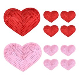 10 Pieces Heart Shaped Sequin Patches Love Embroidery Patches Sequin Love Patches DIY Love Fabric Patches Clothing Repair and Decorative Accessories