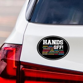 Hands Off Protest Car Magnet – 6" x 4.5", Pro-Equality, Anti-Discrimination, Social Justice Advocacy Decor