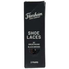 Florsheim Men's Dress Shoe Round Lace 32" 2 Pack, Black/Brown Shoelaces